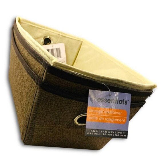 Essentials Fabric Storage Container Lot of 3 - Brown & Cream. NEW! - Picture 7 of 10
